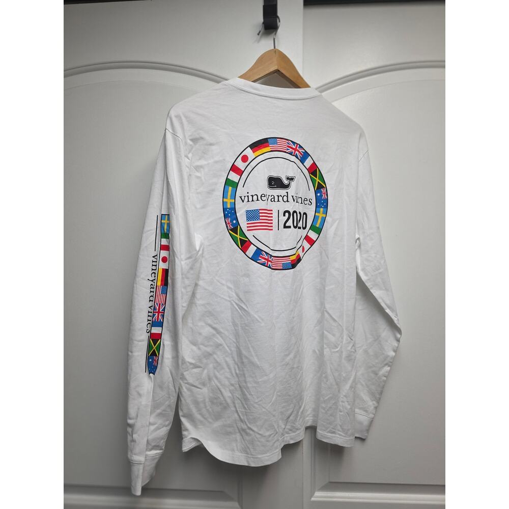 Vineyard Vines 2020 Flags Men’s White Long Sleeve Shirt Size Medium BNWT